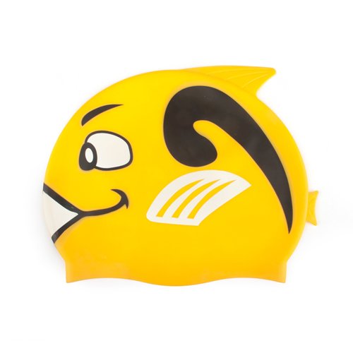 GOGO™ Silicone Swim Cap Swimming Cap for Kids, Cartoon - Yellow Fish