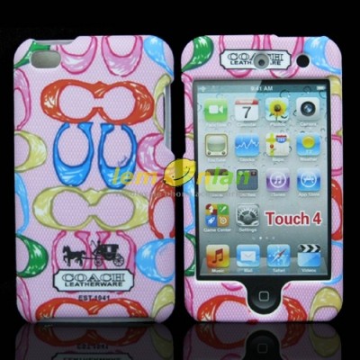 Ipod Touch Front Camera on Colorful Coach Front And Back Cover Case For Ipod Touch 4 Pink