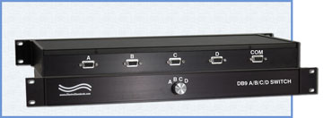 Model 9434 DB9 A/B/C/D Switch, Manual, Rackmount