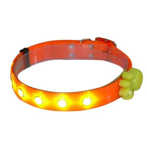 Crystal-Braid-Orange-6-LED-Pet-Collar
