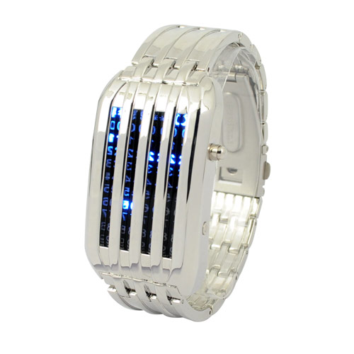 Silver-44-LED-Digital-Watch