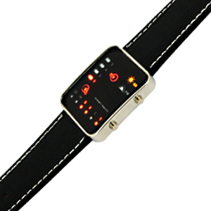 Binary-LED-Leather-Watch
