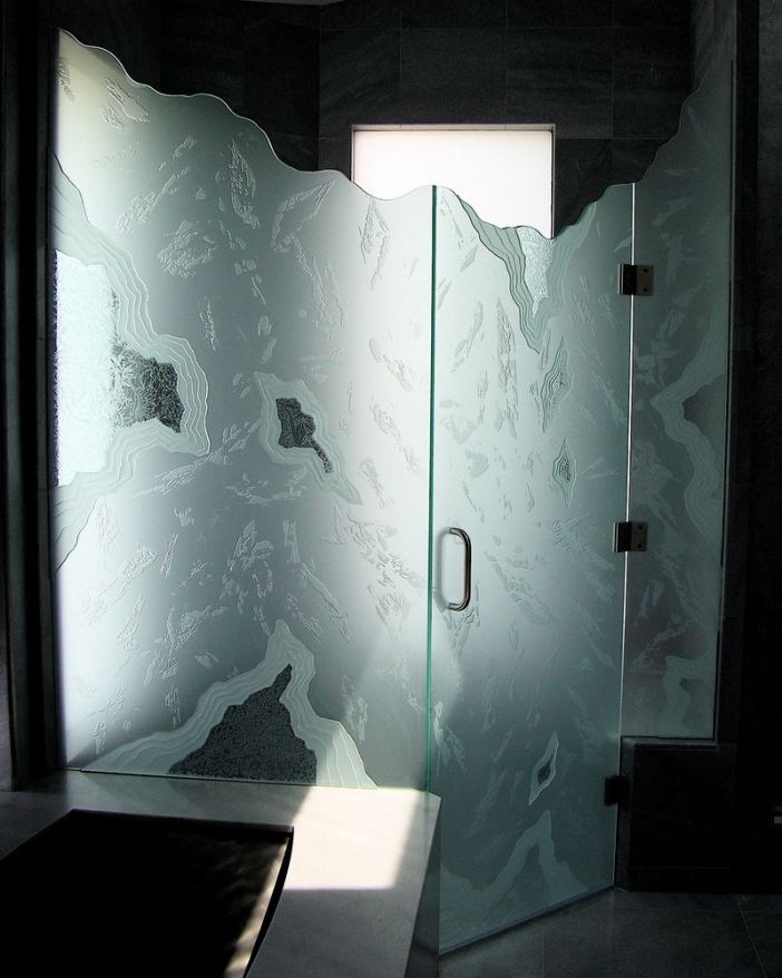 frosted glass shower custom