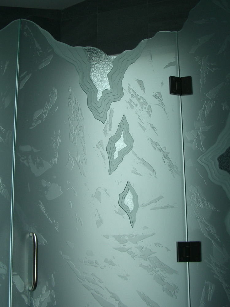 etched carved glass shower sans soucie