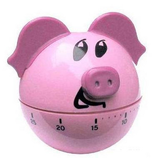 60-Minute Pink Pig Kitchen Timer