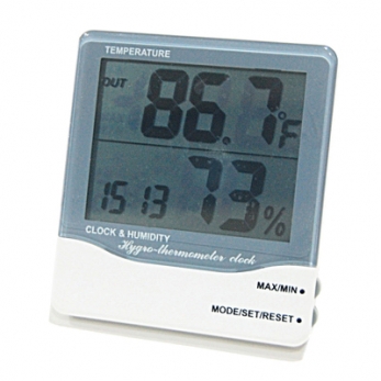 Pretime™ THC03A Digital IndoorOutdoor Thermometer Hygrometer with Clock