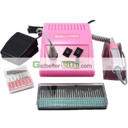 Pink 278 Electric Nail Manicure Pedicure Drill File Tool Kit 12V