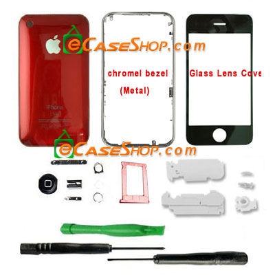 8GB iPhone 3G Faceplate Case Replacement Red