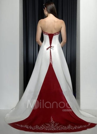 A-line-Embroidery-Strapless-Satin-Wedding-Dress-16761-2