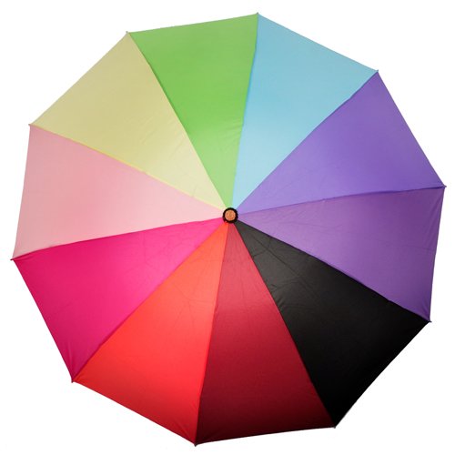 Citymoon 10 Panels Rainbow Waterproof Folding Umbrella