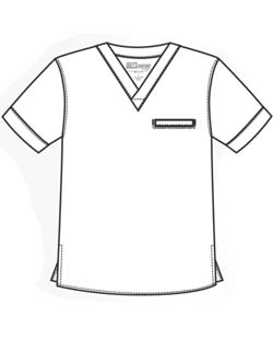 (GR-7168) Greys Anatomy Unisex One Pocket V-Neck Nurse Scrub Top