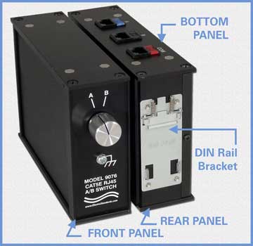 M9076 RJ45 A/B Network Switch with DIN Rail Mount