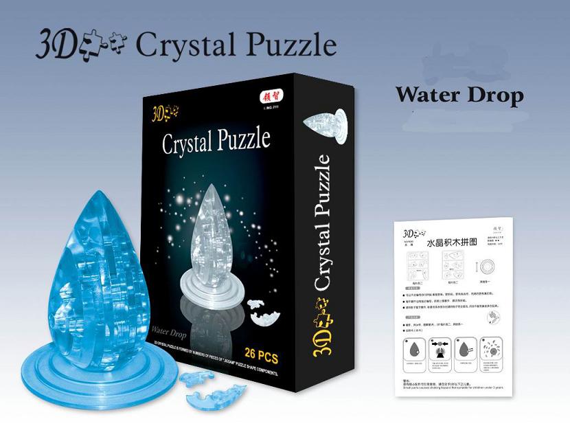 3D Jigsaw Puzzle, Blue, Water Drop, 26 Pcs