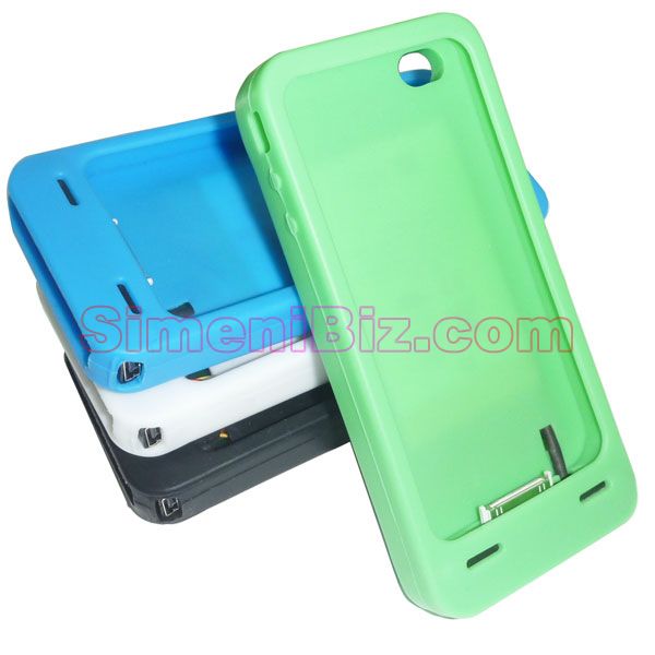 wholesale iPhone 4G silicone case sheath with 1500 mAh solar charger