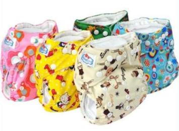 Cartoon Color Print Cloth Diapers