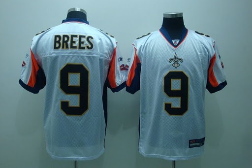 NFL New Orleans Saints 9 Drew Brees White Jerseys