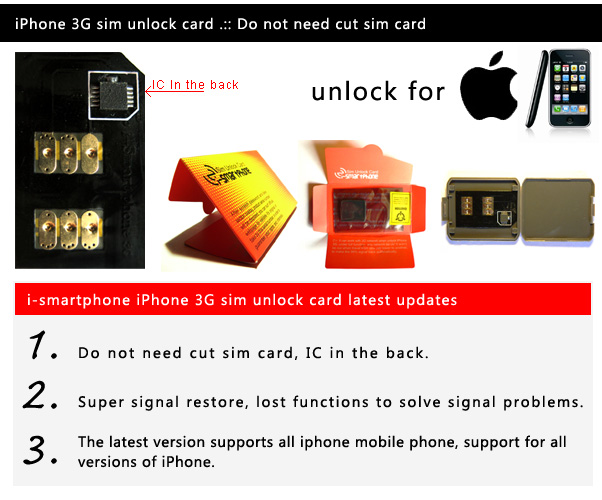 i-smartphone Unlock Turbo Sim Card for iPhone 3G Nokia  