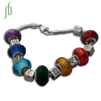Chakra cube color bead bracelet