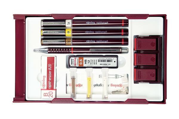 Rotring Rapidograph College Set with Pen Station S0699530