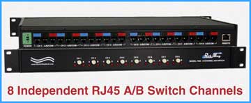 Model 7465 8-Channel RJ45 A/B Switch, LAN Access