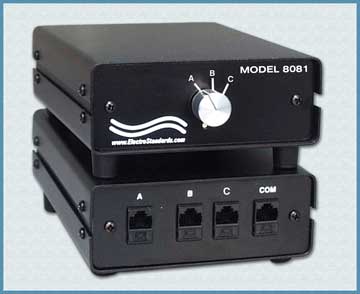 Model 8081 RJ45 A/B/C Switch, Manual, CAT5